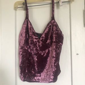 Forever21 Crushed Velvet Cropped Cami